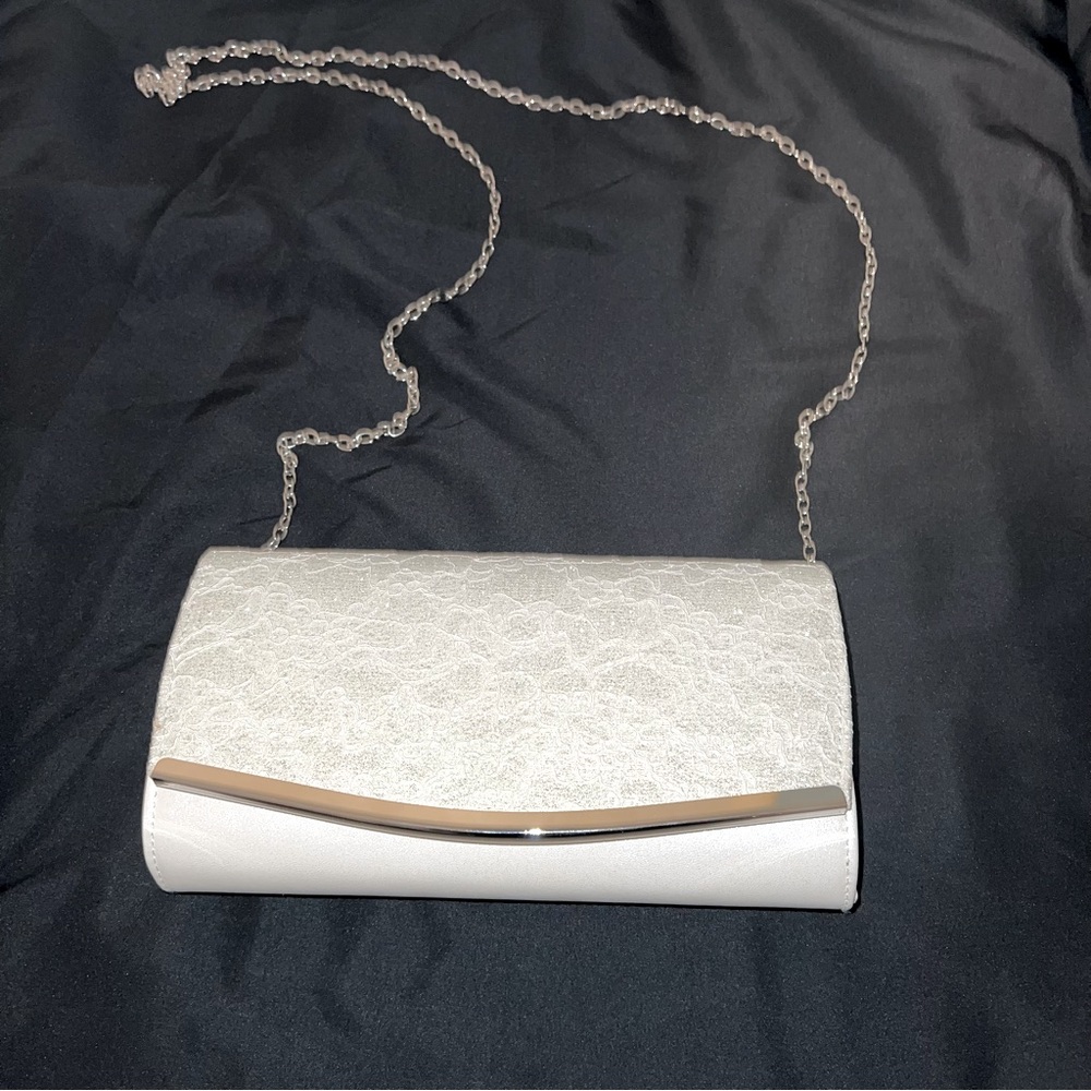 Clutch Purse Envelope Crossbody Bag for Cocktail Prom Party White Lace